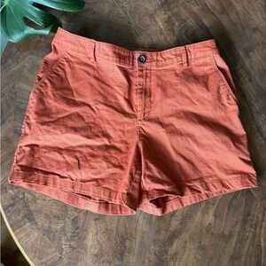 Amazon Essentials Women's Chino Rust Terra Cotta Shorts 12 5in